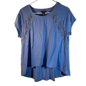 Rue 21 Crop Top Blue Lace Size Small